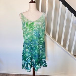 CAbi NWT castaway frond print dress size medium